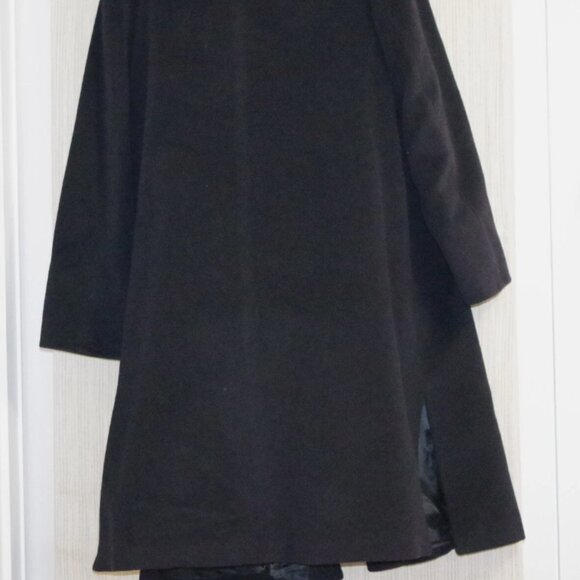 Cinzia Rocca Bemberg  Italy Black 100%  Wool Women Vintage coat Size:16 - Picture 4 of 12
